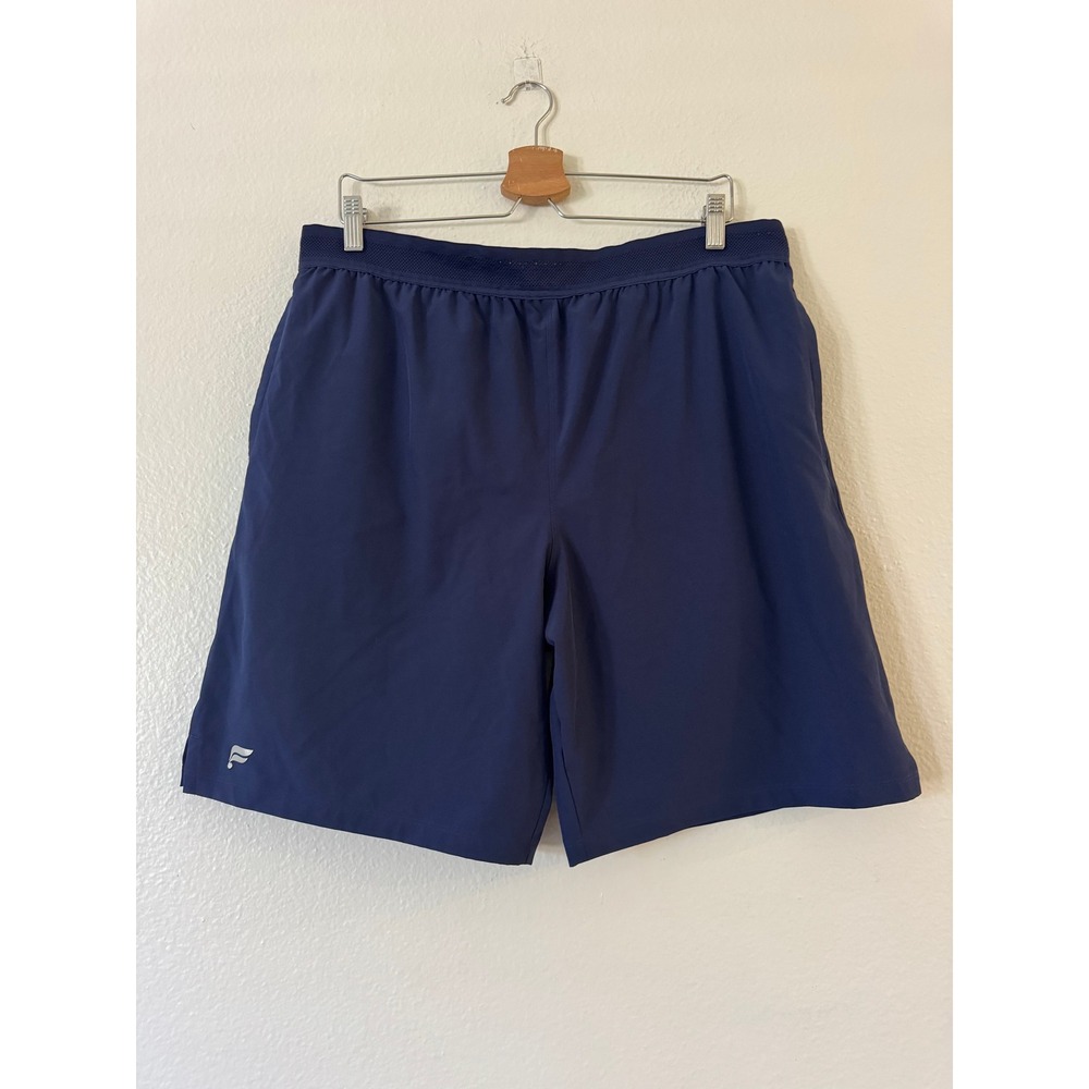 Fabletics Fundamental 2-in-1 Athletic Gym Shorts XL Navy Blue Excellent